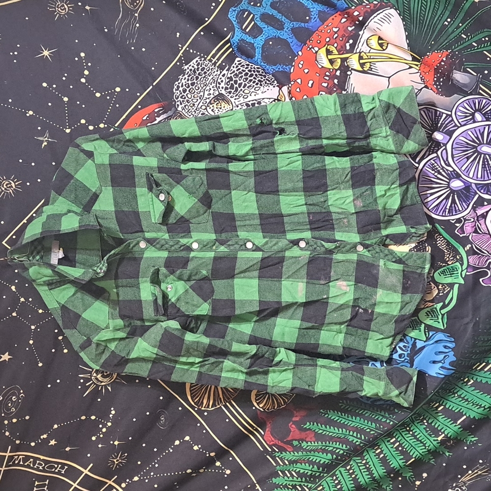 Green and black Plaid shirt